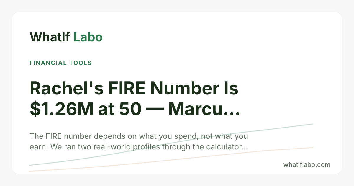 Fire Number Rwf034 Rachel's FIRE Number Is $1.26M at 50 — Marcus Earns 2× and Hits FIRE 4 ...